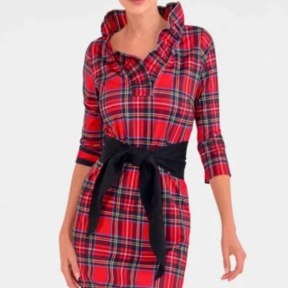 Gretchen Scott Plaid Ruffle Neck Middleton plaid dress -Size XS - NWT - Picture 8 of 8